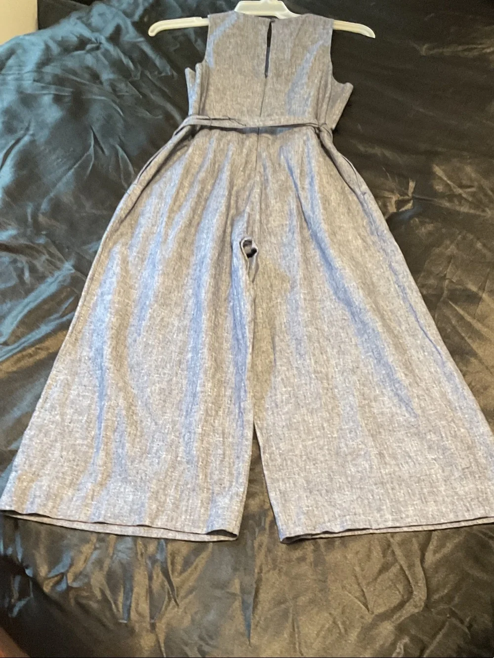 Banana Republic Sleeveless Linen-Blend Jumpsuit in Heather Blue